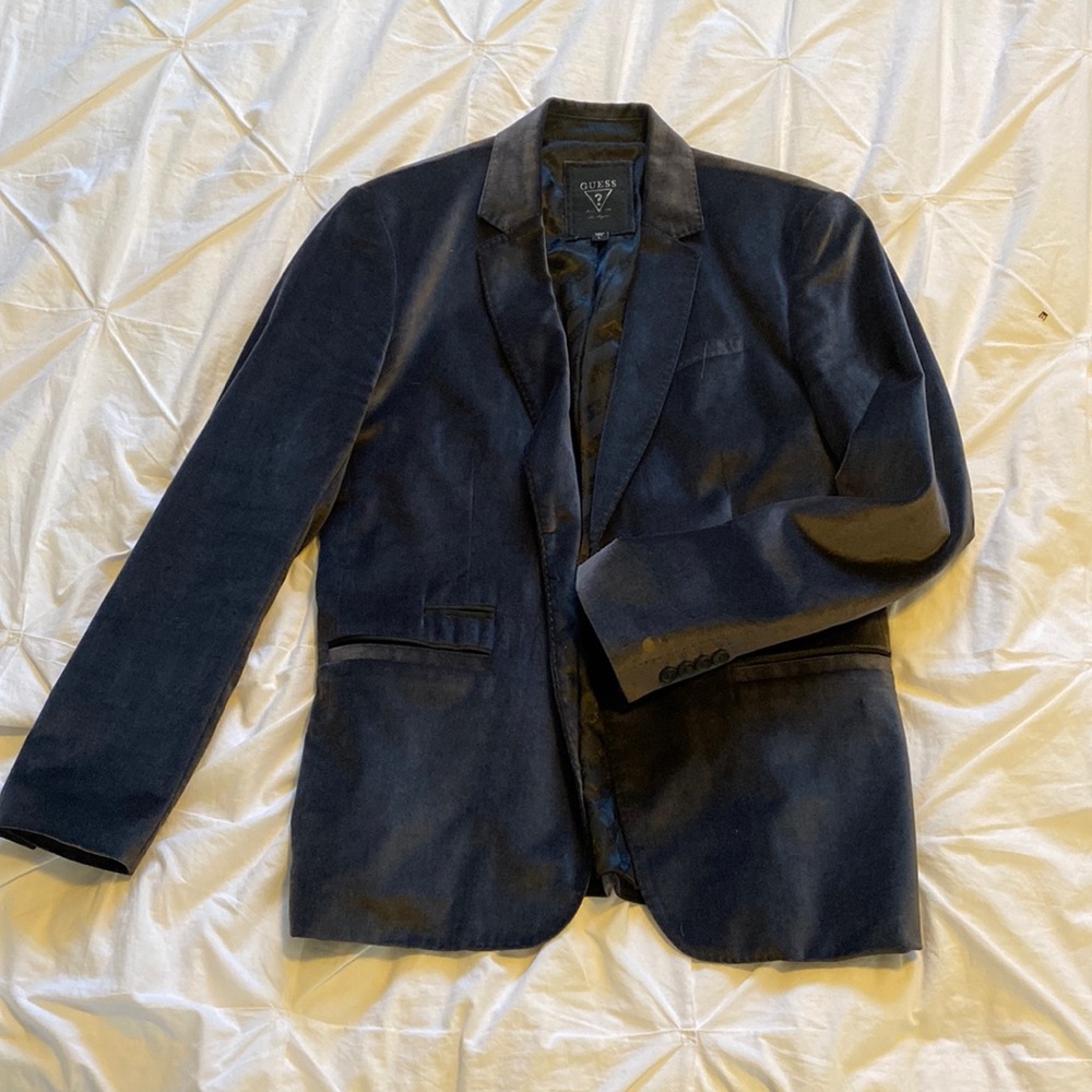 Guess, velvet, charcoal dinner jacket/blazer. Excellent condition